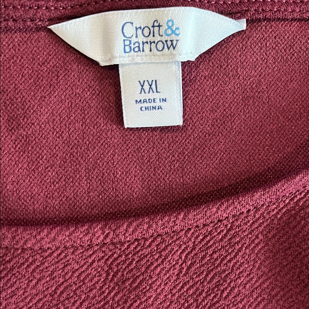 Croft & Barrow Wine Bell Sleeve Blouse - Picture 2 of 6